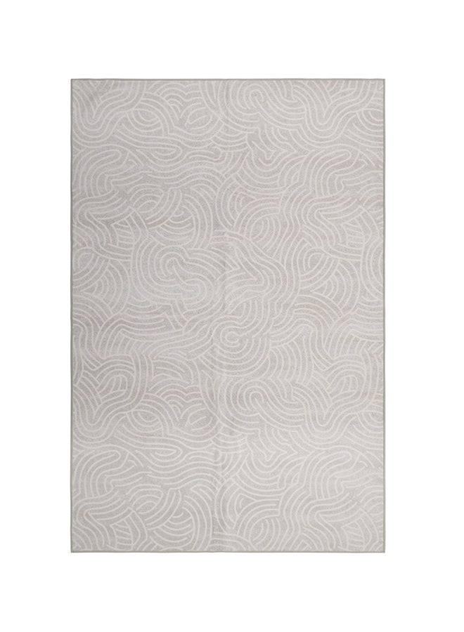 Noon East Carpet Rug Anti-Slip-  Size- 244 x 305 cm - 8x10 ft | Geometric Boho Design | Color- Light Oatmeal| Ideal as Carpets for Living room, Bedroom & Office - Image 1